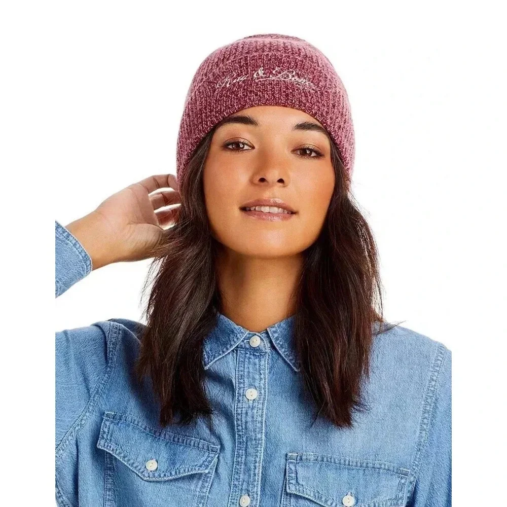Rag & Bone Women's Wool Blend Heritage Beanie Winter‎ Hat Burgundy $165